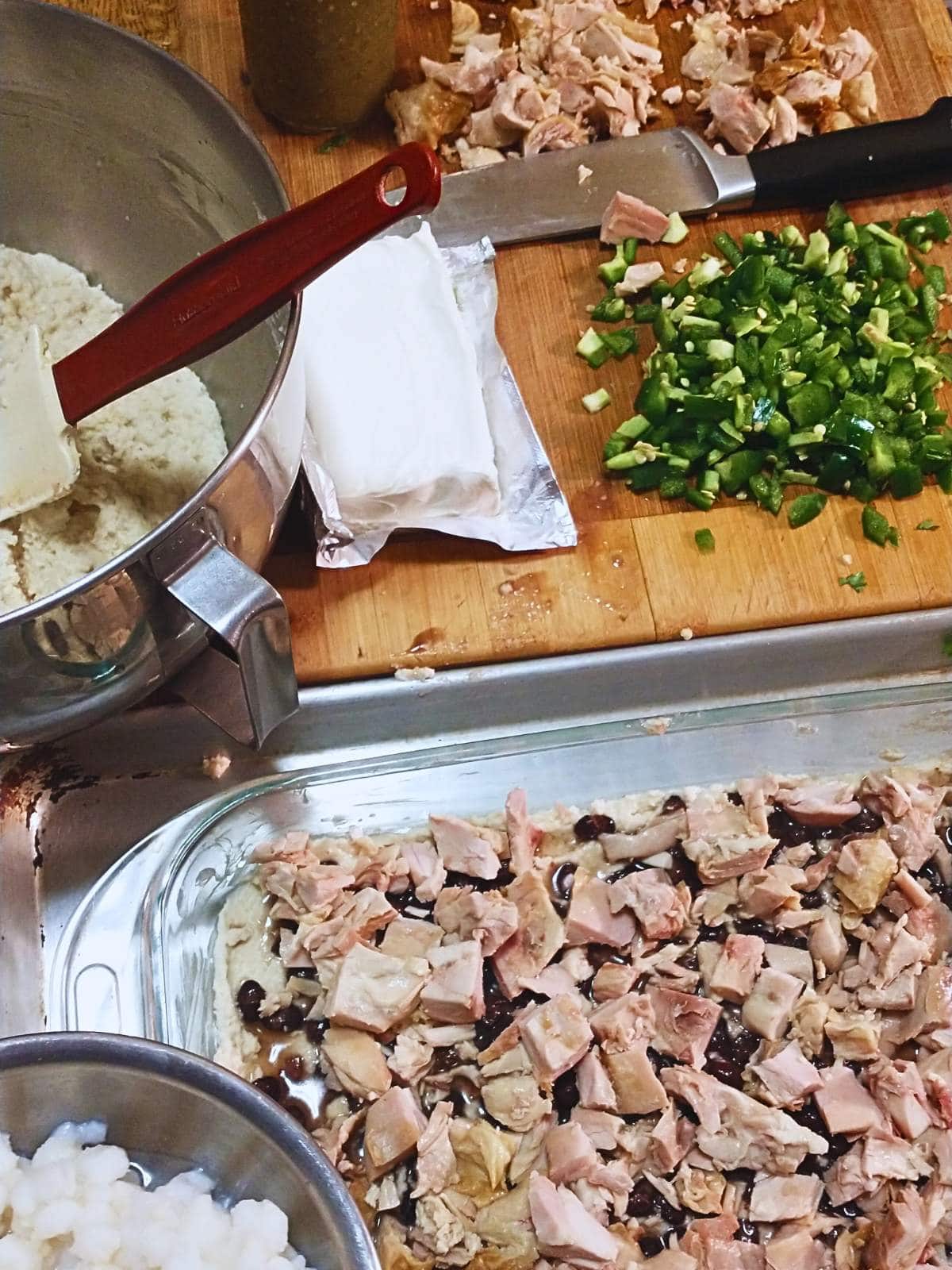 chicken and black bean tamale pie filling ingredients.