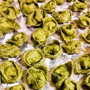 COOK/FORAGE: Parmesan Artichoke Tortellini with Lambsquarter and Black Pepper Pasta