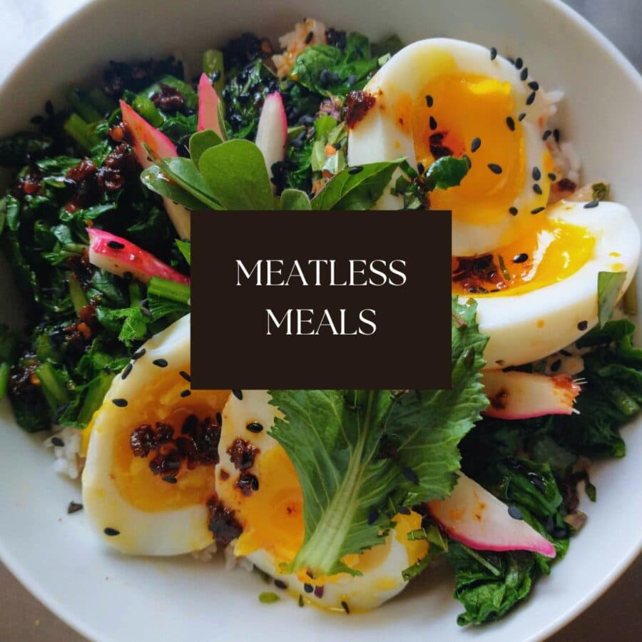 MEATLESS MEALS recipe category.