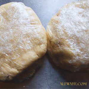 pie crust wrapped in plastic wrap, ready to roll and bake or freeze