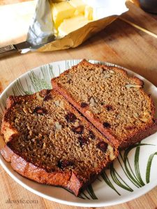 toasted slices of banana bread with Kerrygold butter.