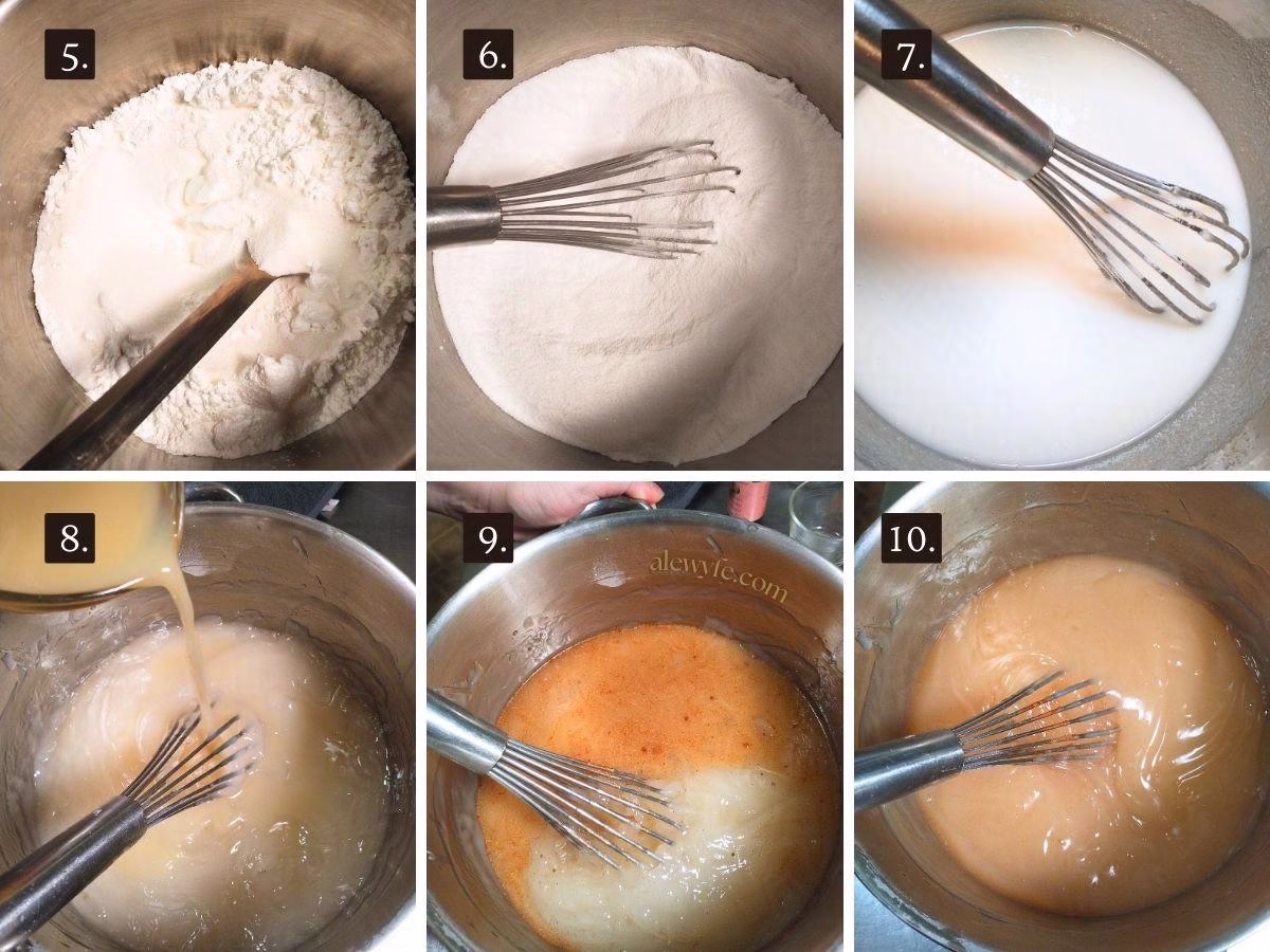 mixing and cooking ClearJel pie filling thickener for canning.